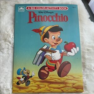 Vintage Disney Pinocchio Activity Coloring Book